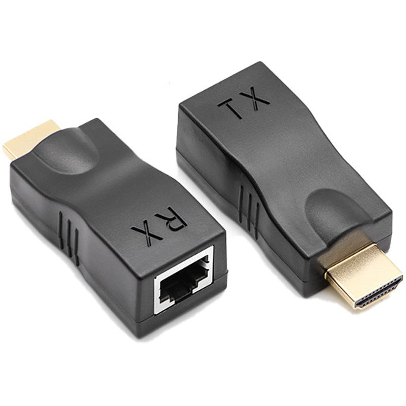 HDMI Extender Single Ethernet Cable to HDMI High-Definition Network Cat 6 Amplified Transmission Device 30m Signal